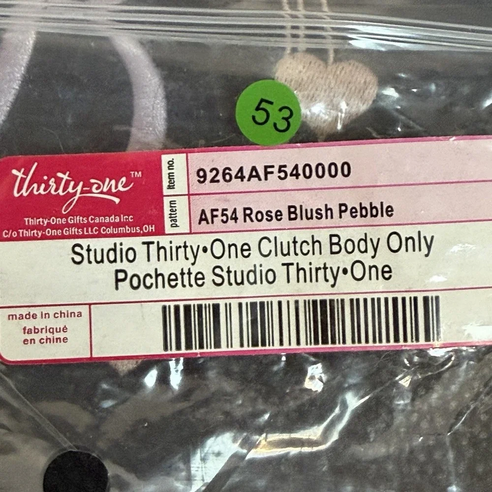 Thirty One Studio Clutch in Rose Blush Pebble Black Flap 